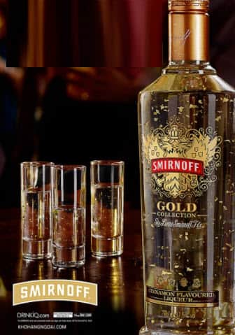 Rượu vodka-smirnoff-gold vảy vàng